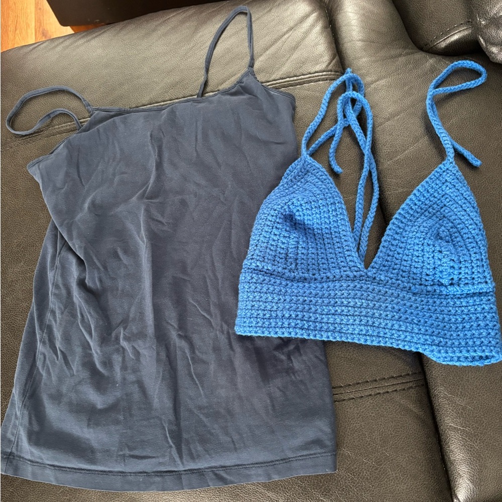 Time and Tru Dark Blue Tank Top